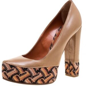 Missoni Tan and Black Patterned Platform- Fall Staple - 39.5